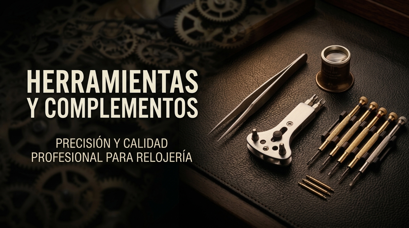 Herramientas y complementos para relojería profesional