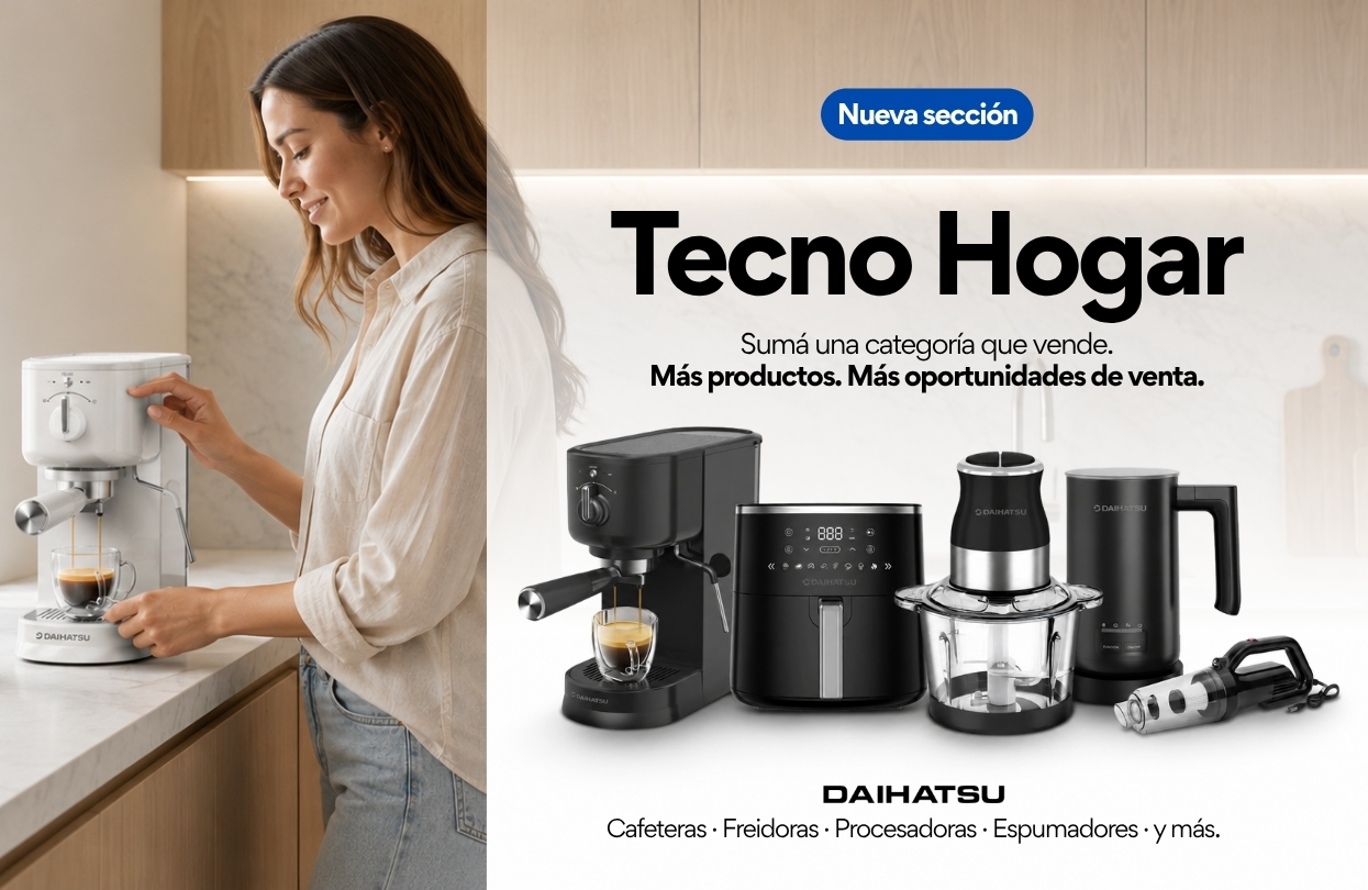 Tecno Hogar Daihatsu: cafeteras, freidoras, procesadoras y espumadores